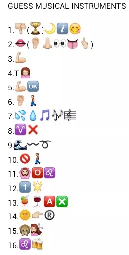 Guess 16 Musical Instruments